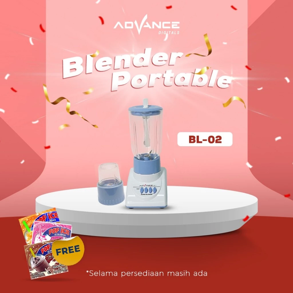 Advance Blender Tabung Kaca BL2 2in1 1.2 Liter Multifungsi Foodgrade Garansi Resmi 1 Tahun