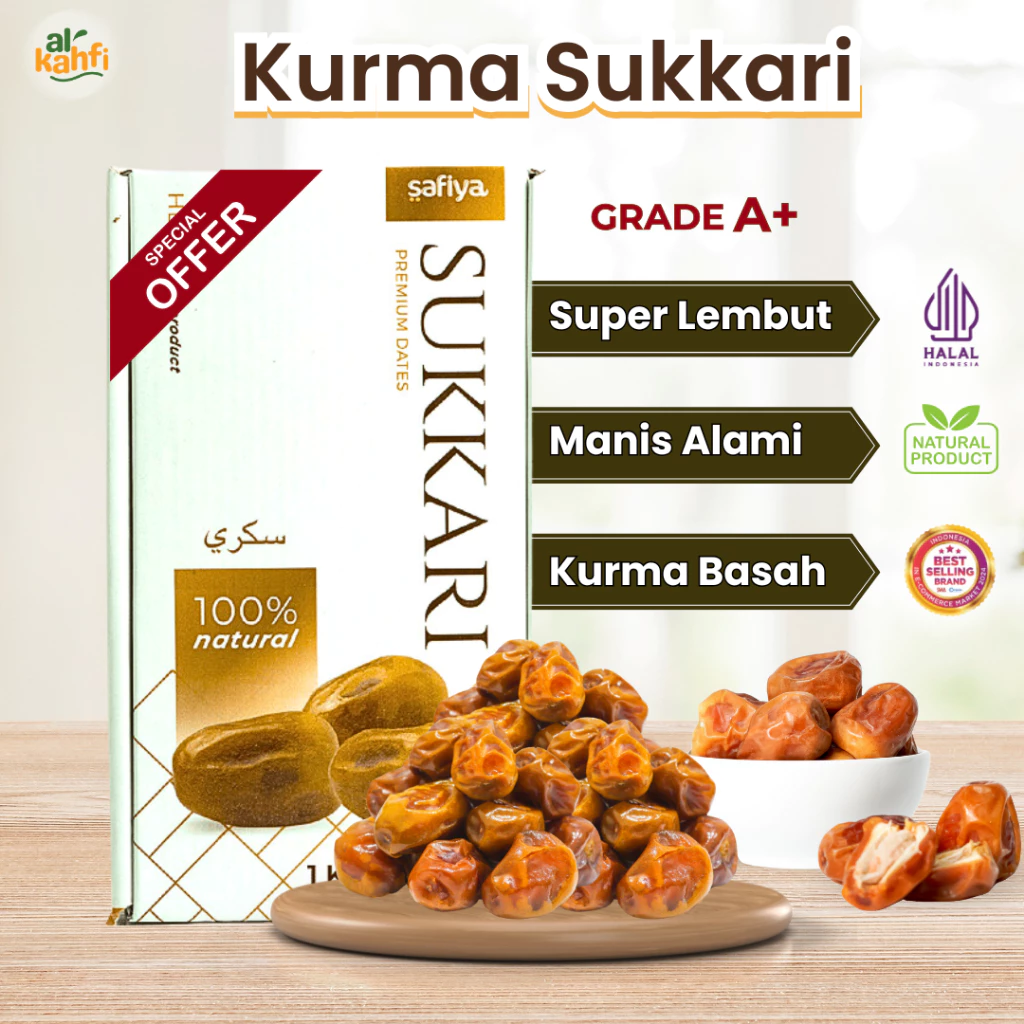 Kurma Sukari 1 Kg Kurma Raja Lembut Safiya Premium Original