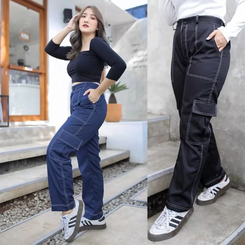 CELANA CARGO LIST AMERICAN DRILL S-XXXXL | CELANA CARGO PRIA WANITA