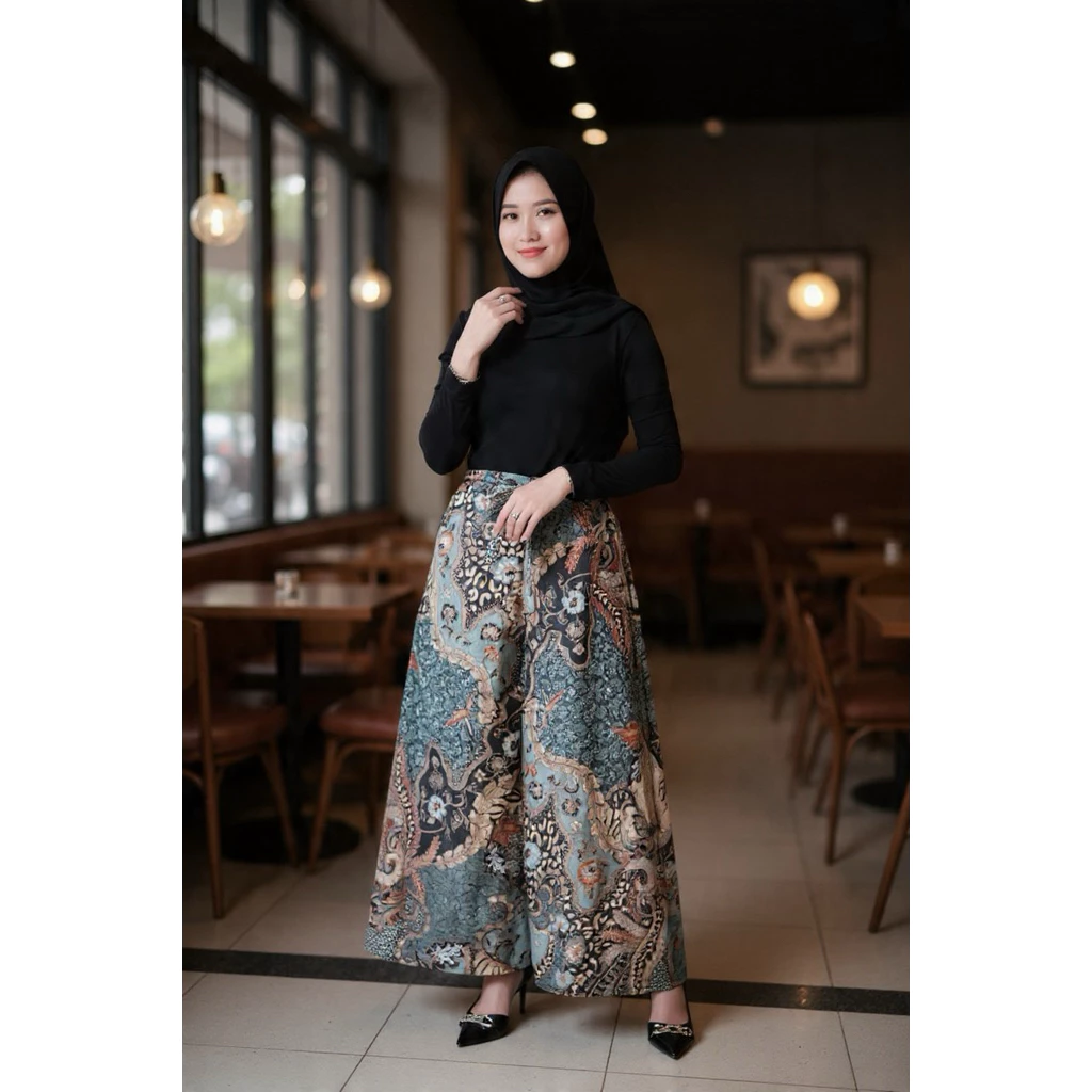 Celana Kulot Panjang Dewasa Batik M L XL XXL Bahan katun