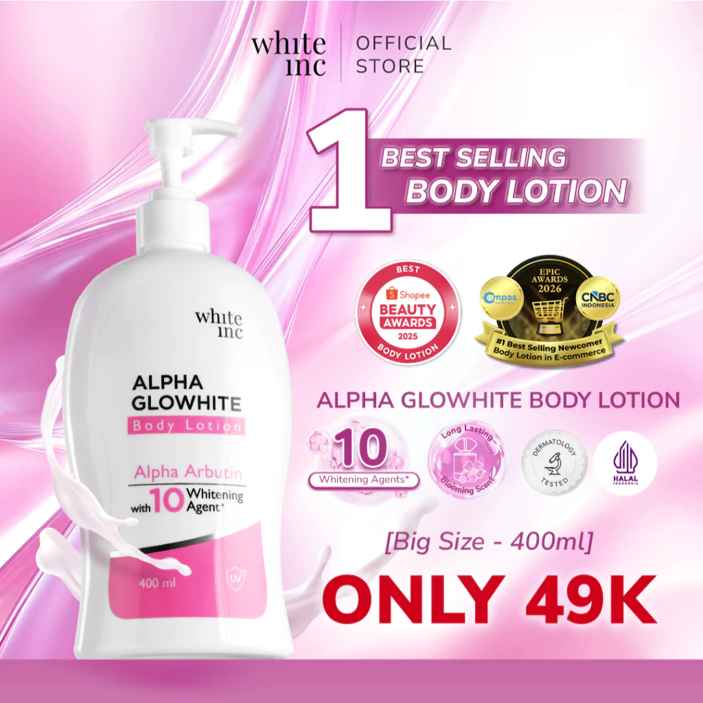 [400ml] WHITE INC Alpha Glow White Body Lotion Whitening & Moisturizing | Body Cream Body Lotion Menghidrasi Kulit