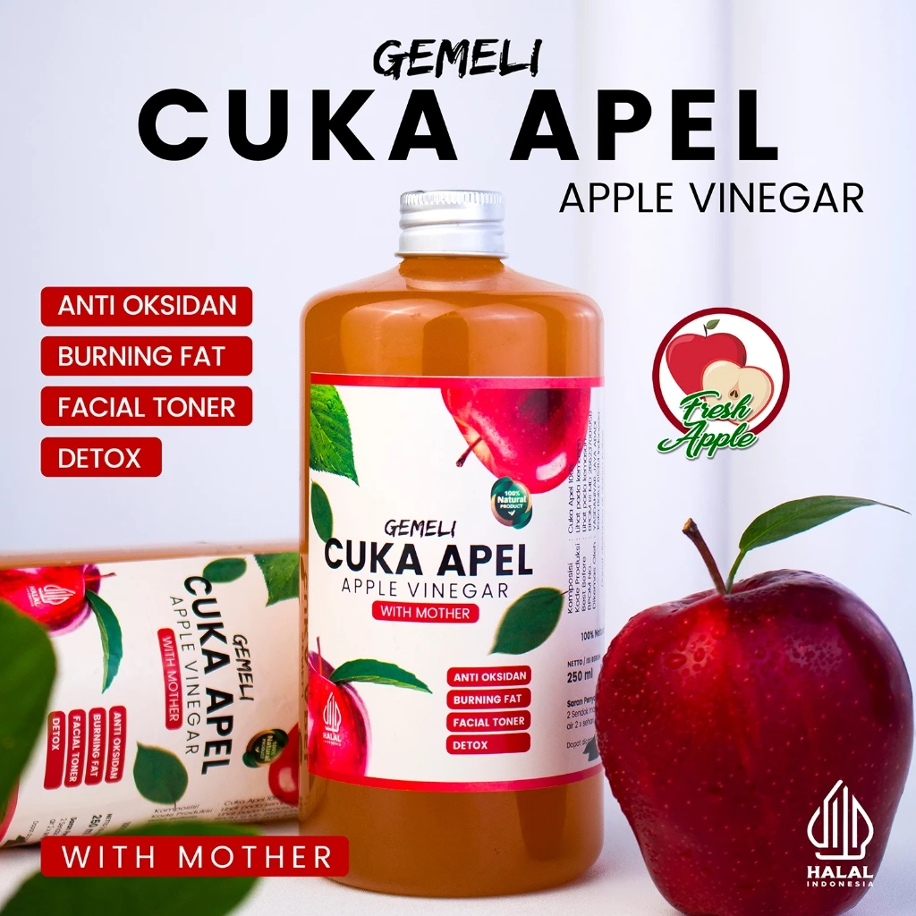Cuka Apel Gemeli Premium 500ml With Mother