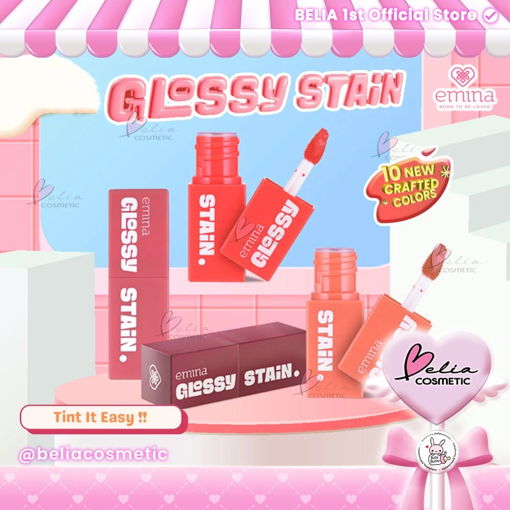 ❤ BELIA ❤ EMINA Glossy Stain 3g | Lip tint gel finishing glossy